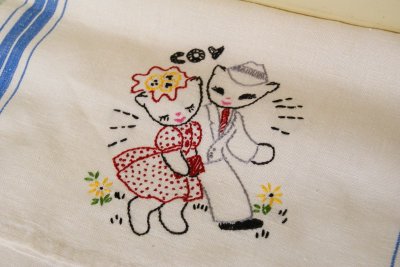 画像5: 77cm×41cm☆ビンテージ　キッチンタオル4枚セット☆