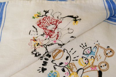 画像7: 77cm×41cm☆ビンテージ　キッチンタオル4枚セット☆