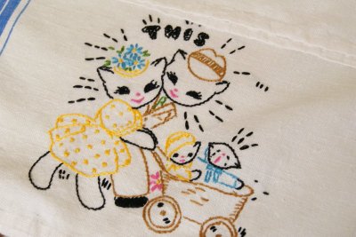 画像4: 77cm×41cm☆ビンテージ　キッチンタオル4枚セット☆