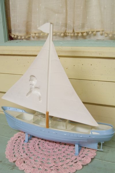 画像4: レア！50s 箱入り☆Karoff ビンテージ　ベビーナーサリージャー＆ヨットトレイセット☆