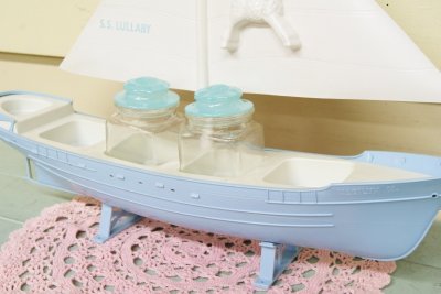 画像5: レア！50s 箱入り☆Karoff ビンテージ　ベビーナーサリージャー＆ヨットトレイセット☆