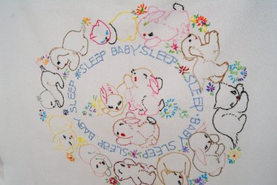 画像3: 72x72cm☆ビンテージ　ベビーブランケット☆レトロアニマル