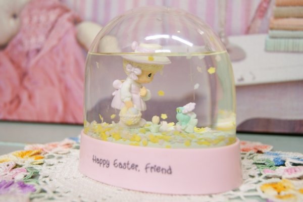 画像1: 1991年 Precious Moments☆プレシャスモーメント　スノードーム☆Happy Easter Friend (1)