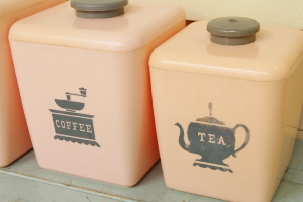 画像6: BURROUGHS☆ビンテージ　キャニスターセット☆ピンク (6)