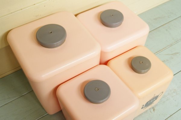 画像5: BURROUGHS☆ビンテージ　キャニスターセット☆ピンク (5)