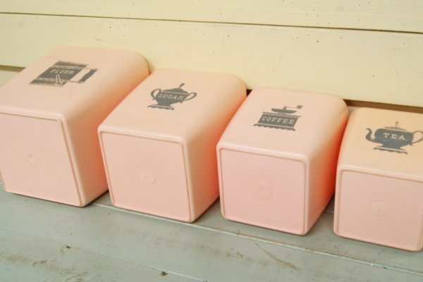 画像4: BURROUGHS☆ビンテージ　キャニスターセット☆ピンク (4)